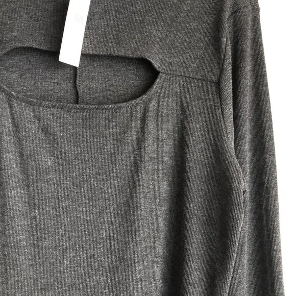 NWT Anthropologie Bordeaux Womens Sweater Dress XL Gray Mock Neck Maxi Stretch - Picture 5 of 10